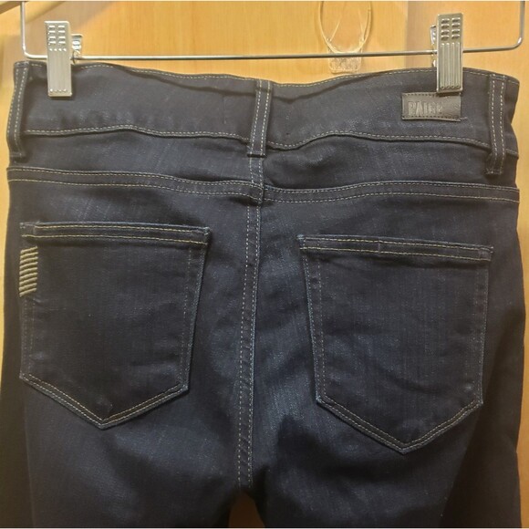 Paige Blue Dark Wash Hidden Hills Petitte Boot Cut JeansSz 28 Inseam 30" HHH - Picture 6 of 7